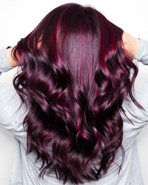 Plum With Red Undertones Loose Curls Plum With Red Undertones Loose Curls — Plum Hair 2027