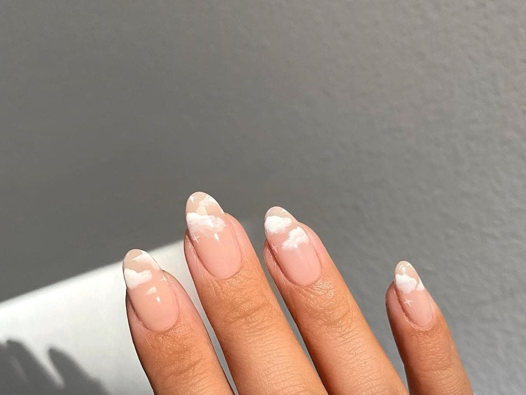 Cloud-Shaped White Tips Cloud-Shaped White Tips — Winter White Nails 2027