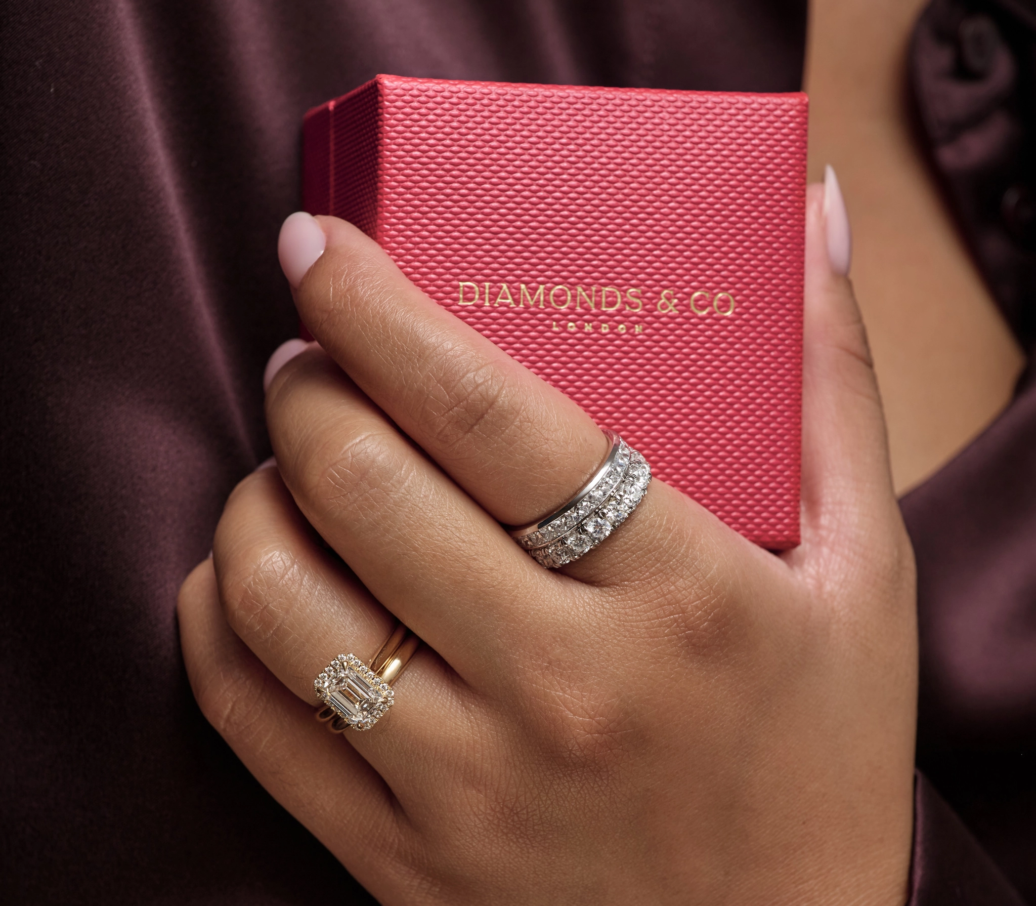 Emerald-Cut Diamond Ring and Pave Band Set Emerald-Cut Diamond Ring and Pave Band Set — Glamoratti Outfits 2027