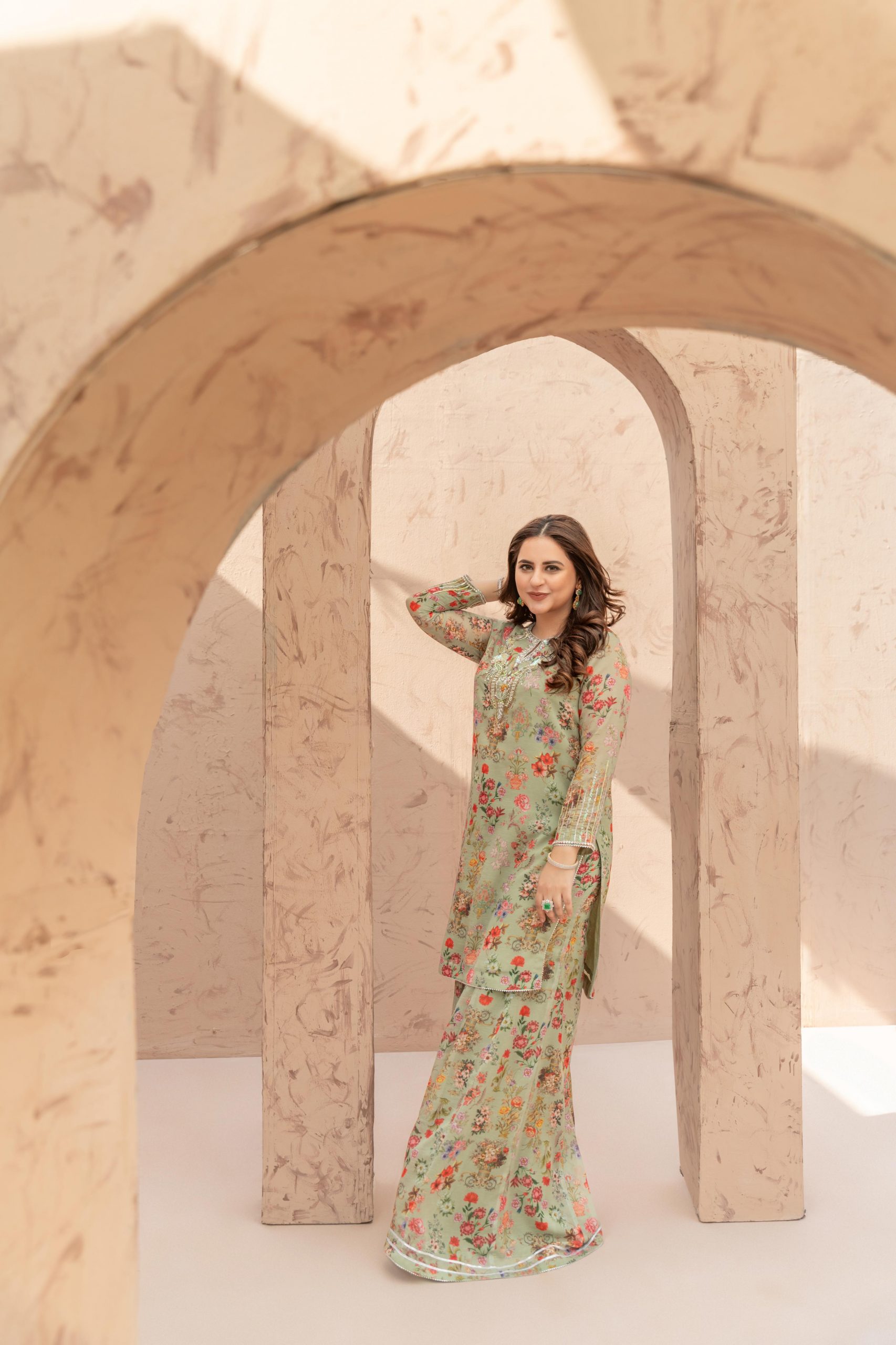 Ethnic Charm: Sage Green Printed Kurta Set — Sage Green Outfits 2027