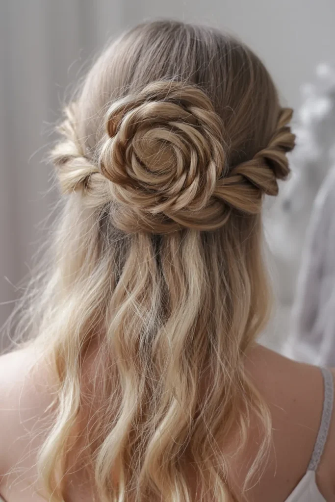 Charming Blonde Braided Rose Charming Blonde Braided Rose — Prom Hairstyles Braids 2027