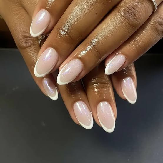 Short Shimmer French Tips Short Shimmer French Tips — Classy Wedding Nails 2027