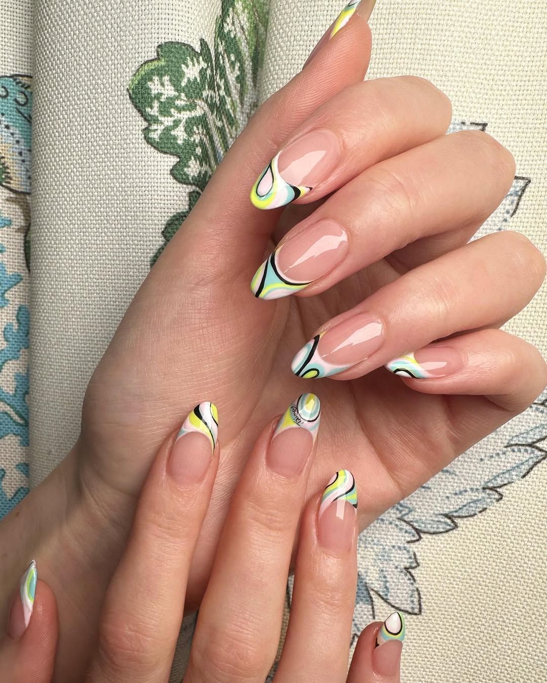 Vibrant Abstract Wavy French Tips Vibrant Abstract Wavy French Tips — Retail Nails 2027