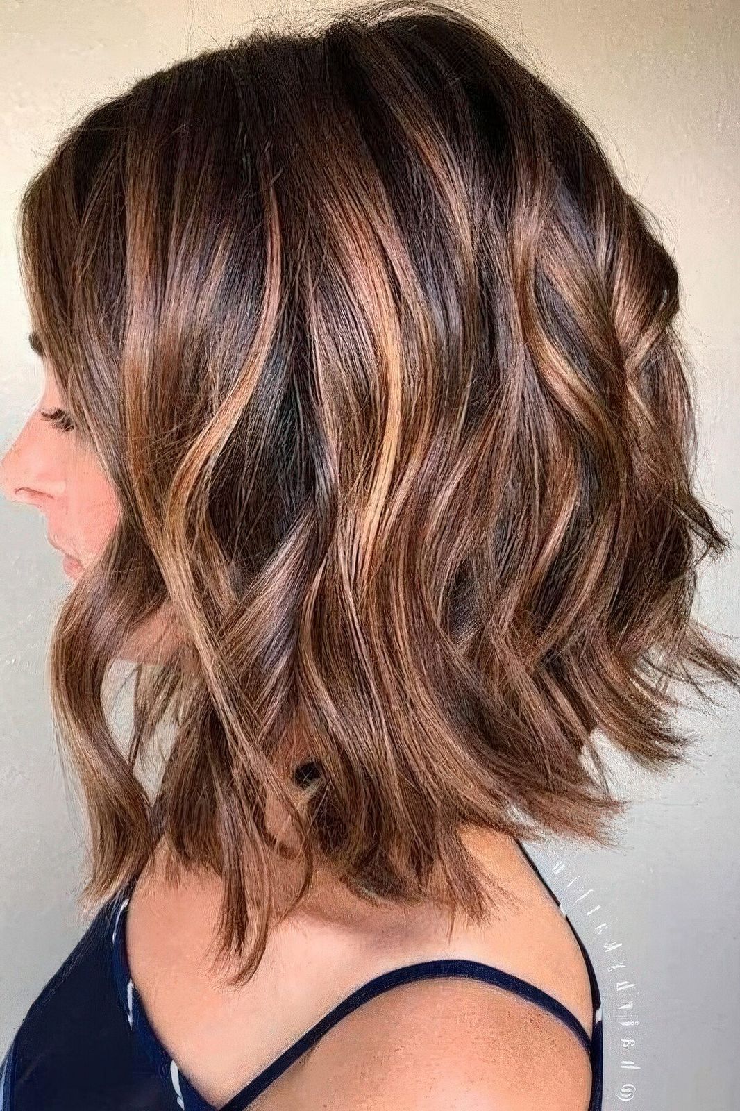 Caramel Honey Balayage On A Bob — Balayage on Dark Brown Hair 2027