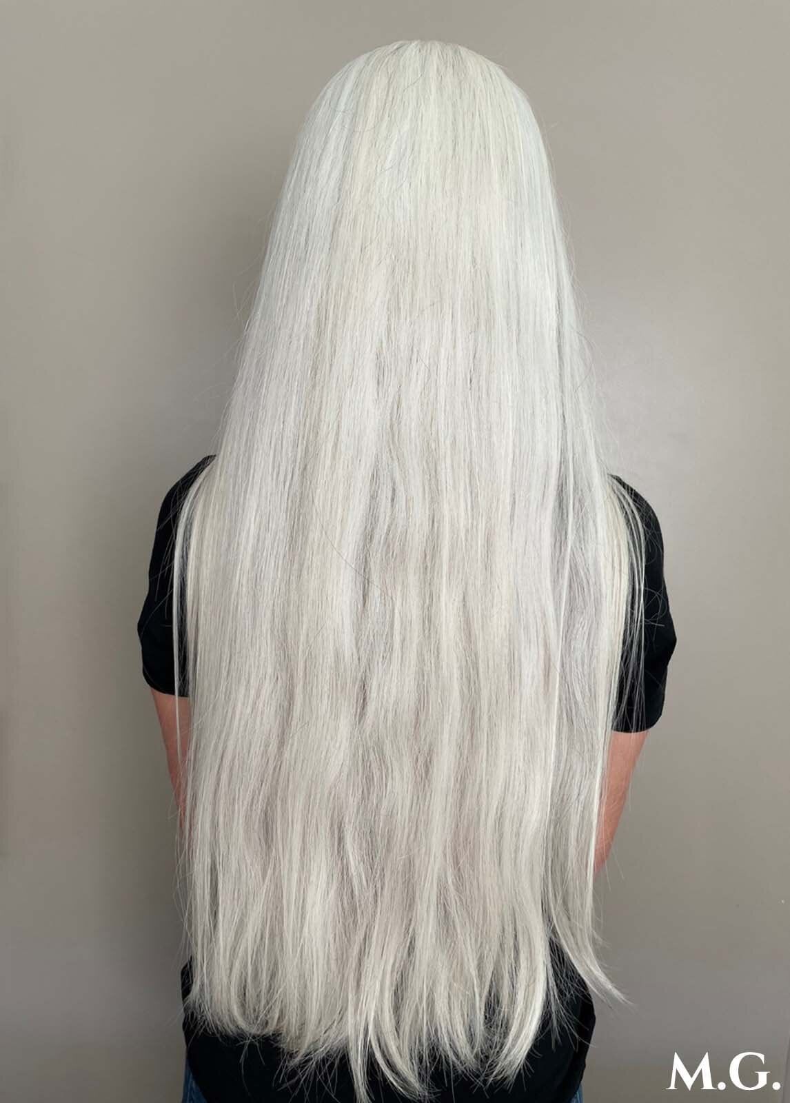Long Platinum Silver Straight Hair — Silver Hair 2027