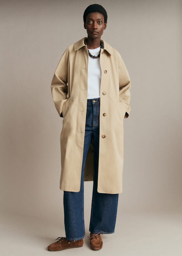 Casual Comfort: Oversized Cotton Trench with Denim Casual Comfort: Oversized Cotton Trench with Denim — Trench Coats 2027