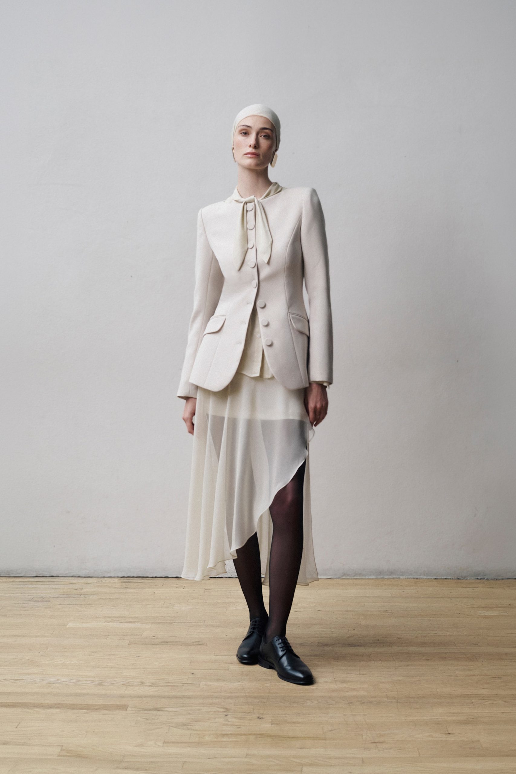 Editorial Look: Sheer Skirt with Structured Blazer Editorial Look: Sheer Skirt with Structured Blazer — All White Outfits 2027
