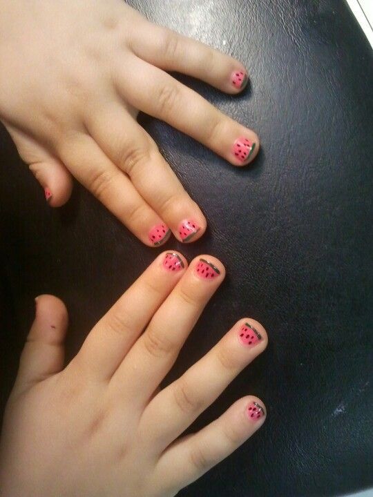 Watermelon Slice Motif On Accent Nails Visual Idea Watermelon Slice Motif On Accent Nails Visual Idea — Toddler Nails 2027