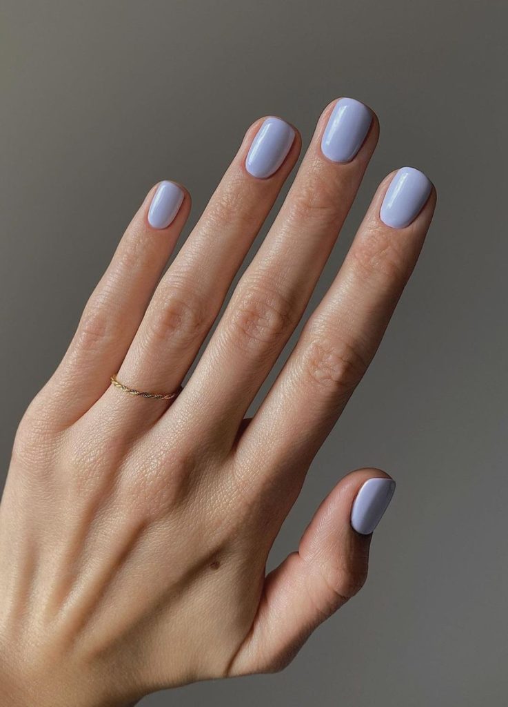 Muted Periwinkle Matte Square Nails — Cozy Winter Nails 2027