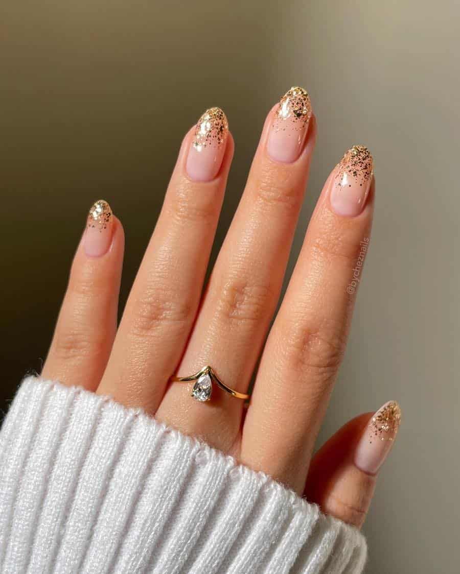 Gold Glitter Gradient Almonds Gold Glitter Gradient Almonds — Gold Birthday Nails 2027