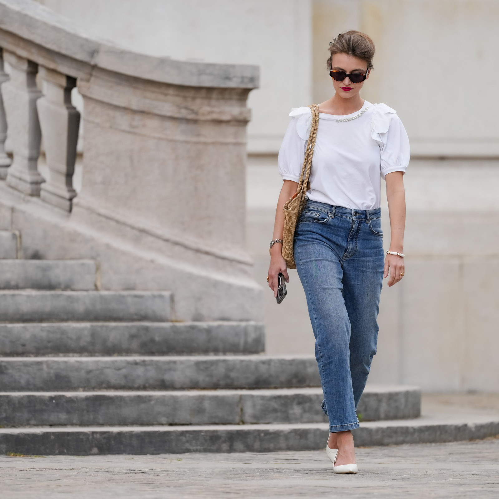 Mom Jeans with a Feminine Ruffled Top Mom Jeans with a Feminine Ruffled Top — Outfits 2027 for Mom Bod