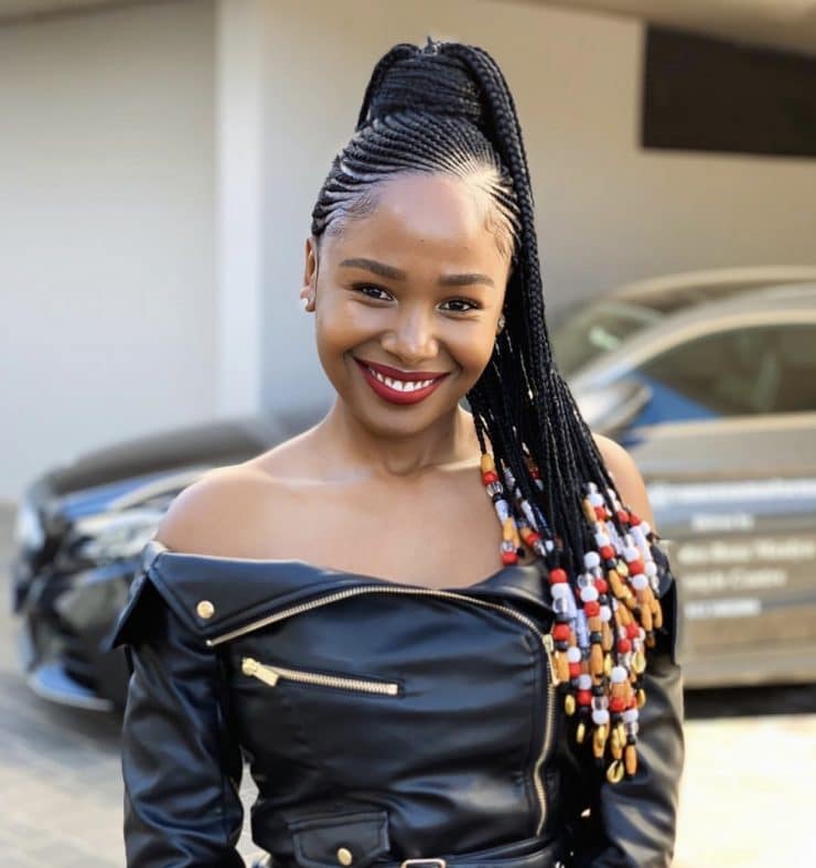 High Ponytail With Small Braids and Beads High Ponytail With Small Braids and Beads — Braided Ponytail 2027