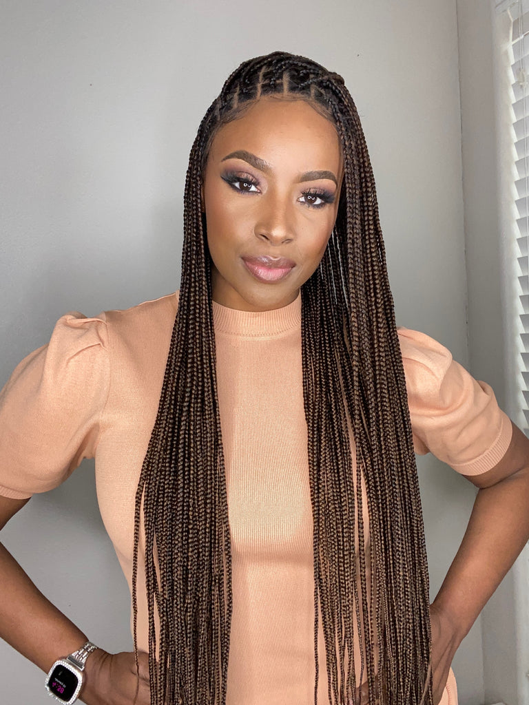 Mid-Back Medium Brown Box Braids — Long Knotless Braids 2027