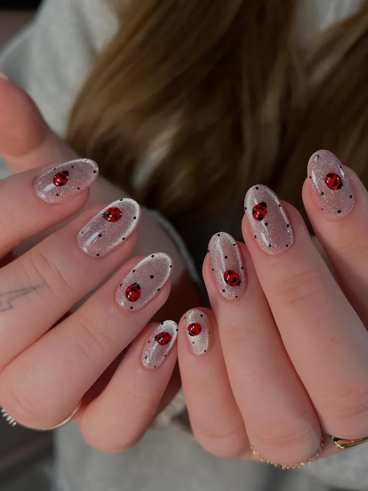 Ladybug Shimmer Gloss Nails Ladybug Shimmer Gloss Nails — Summer Nail Trends 2027