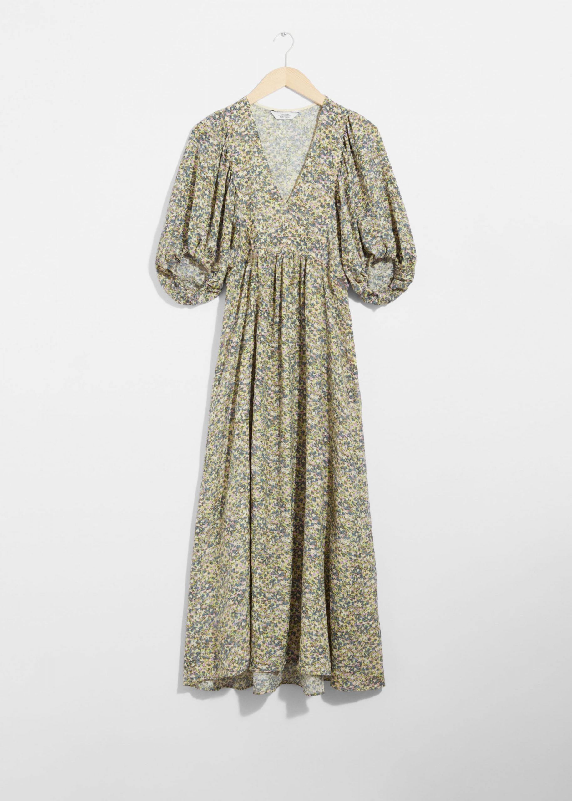 Yellow and Green Floral Maxi Dress with Puff Sleeves Yellow and Green Floral Maxi Dress with Puff Sleeves — Puff Sleeve Dresses 2027