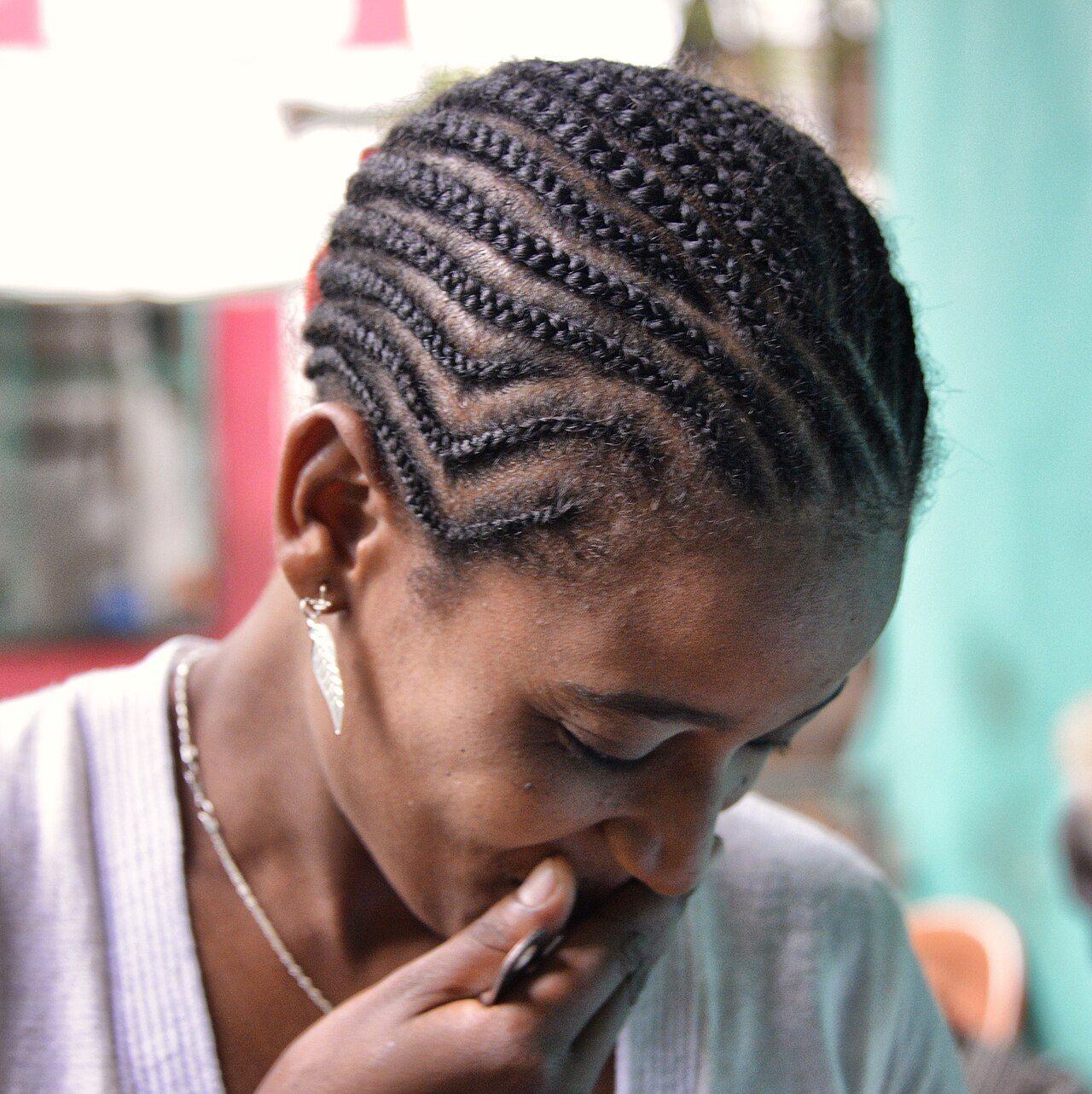 Intricate Zig-Zag Cornrows Pulled Back — Basketball Hairstyles Girls 2027