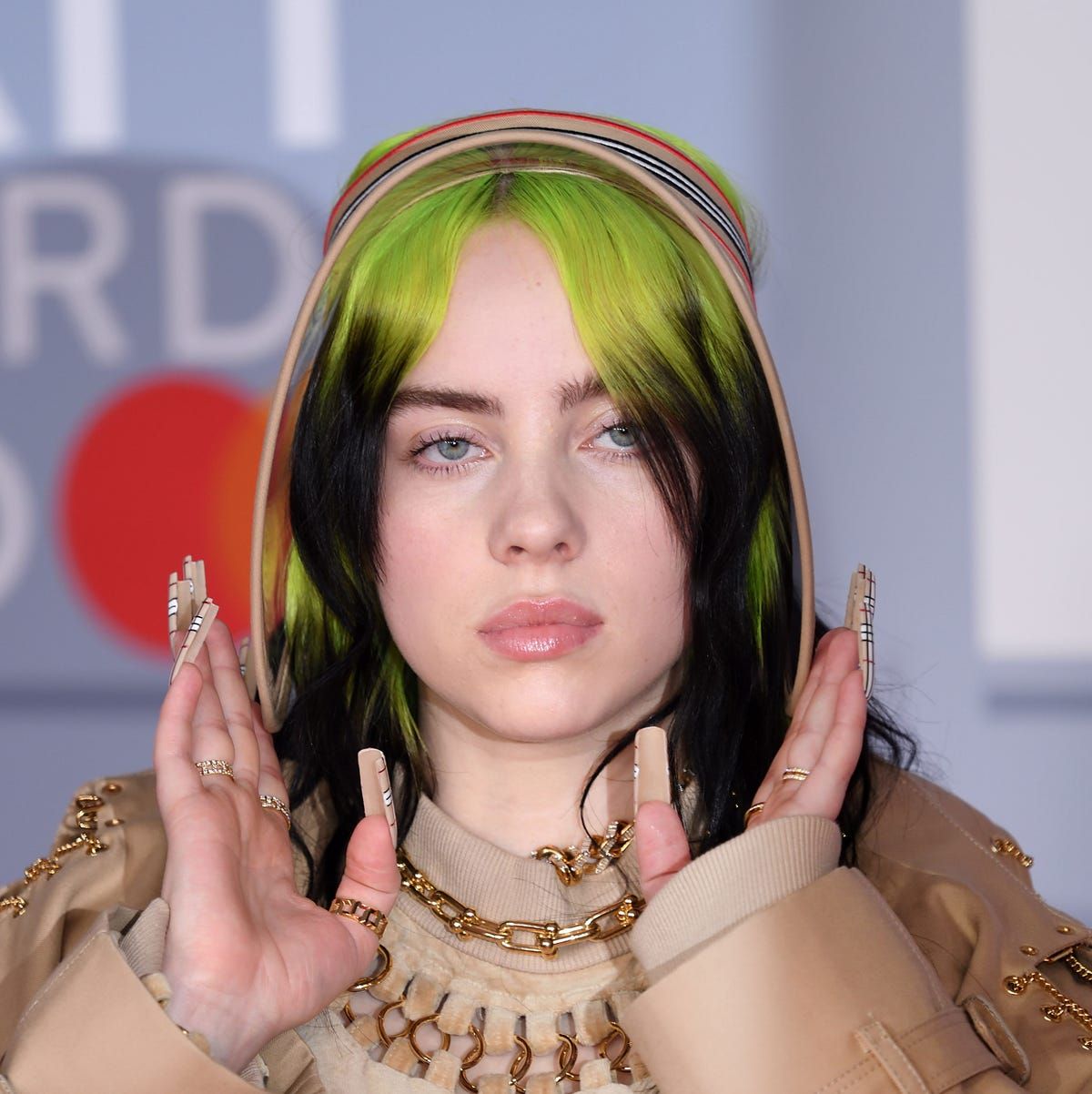 Visual Idea — The Hair Is Styled In Waves — Green and Blonde Hair 2027
