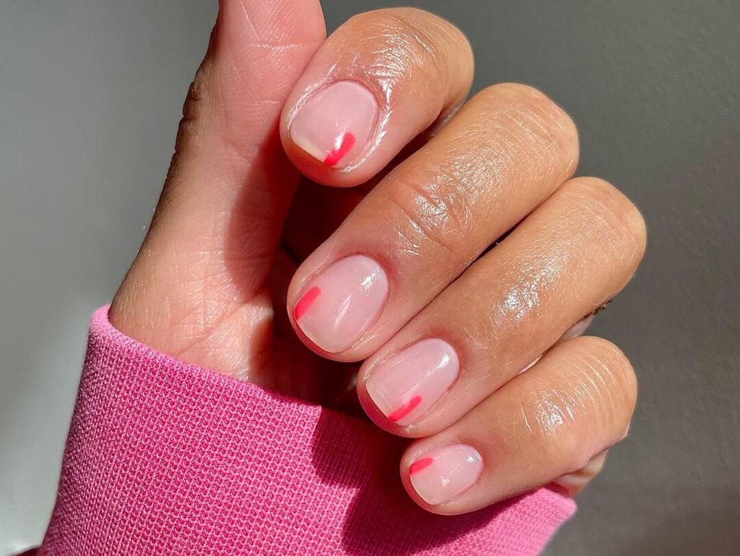 Short Square Pink Cuticle Lines Short Square Pink Cuticle Lines — Minimal Line Art Nails 2027