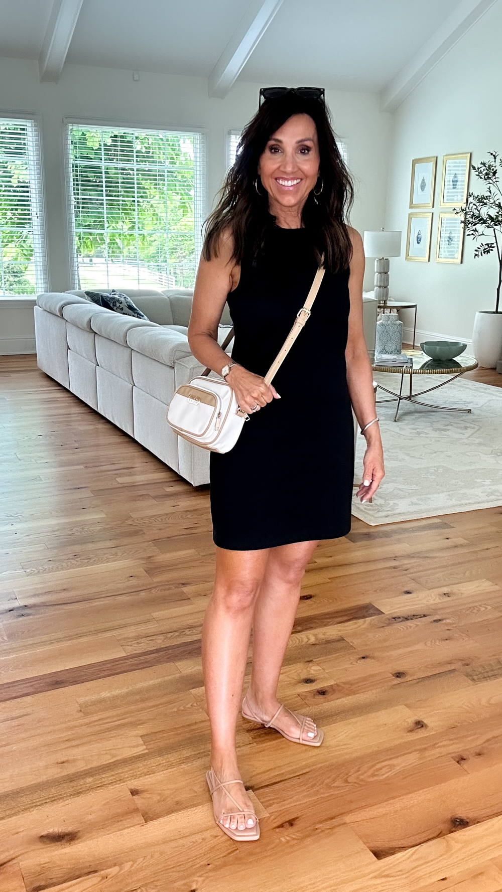 Fitted Black Sleeveless Mini Dress with Crossbody Fitted Black Sleeveless Mini Dress with Crossbody — Casual Dresses 2027