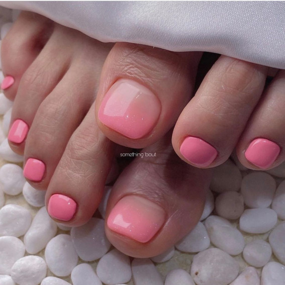 Subtle Pink Ombre French with Solid Pink Subtle Pink Ombre French with Solid Pink — Ombre Toe Nails 2027