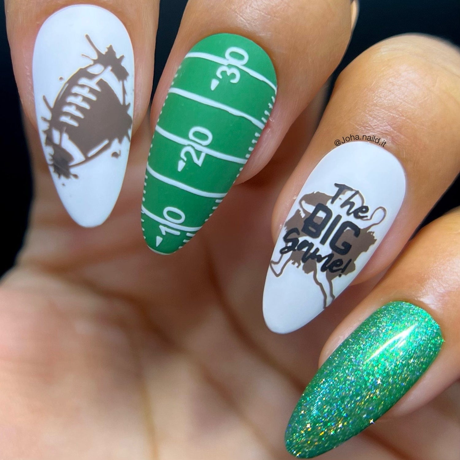 Long Almond Matte Football Field Long Almond Matte Football Field — Football Nails 2026