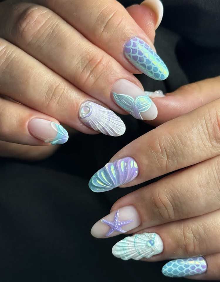Beach Whimsical Visual Idea Beach Whimsical Visual Idea — Mermaid Nails 2027