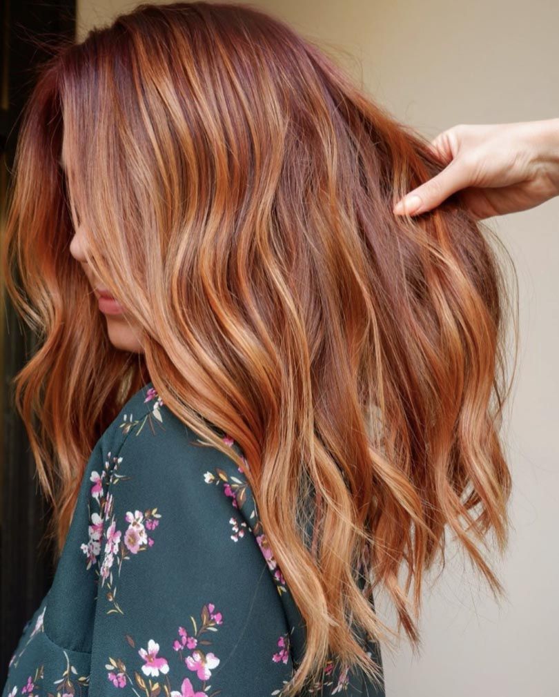 Collarbone Layers With Rose Gold Balayage — Spring Balayage 2027