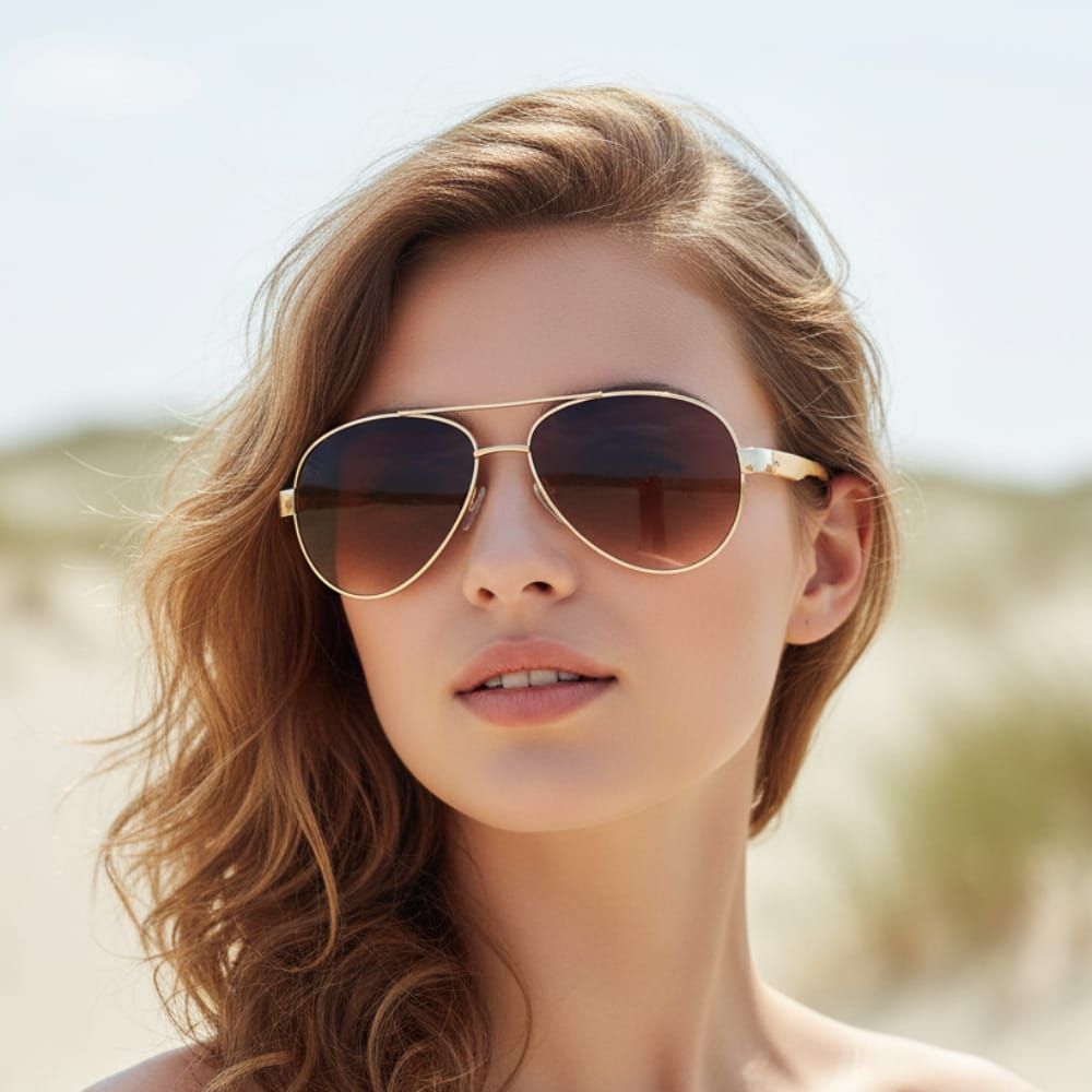 Classic Gold Aviators with Gradient Brown Lenses — Aviator Sunglasses for Women 2027