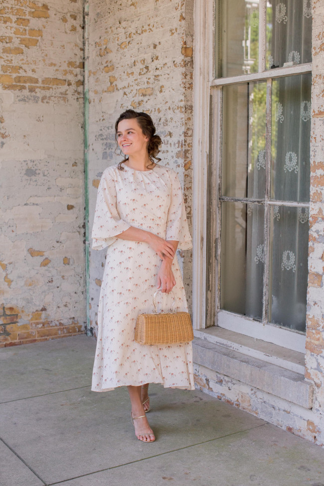 Cream A-Line Dress with Bell Sleeves — Easter Dresses 2027
