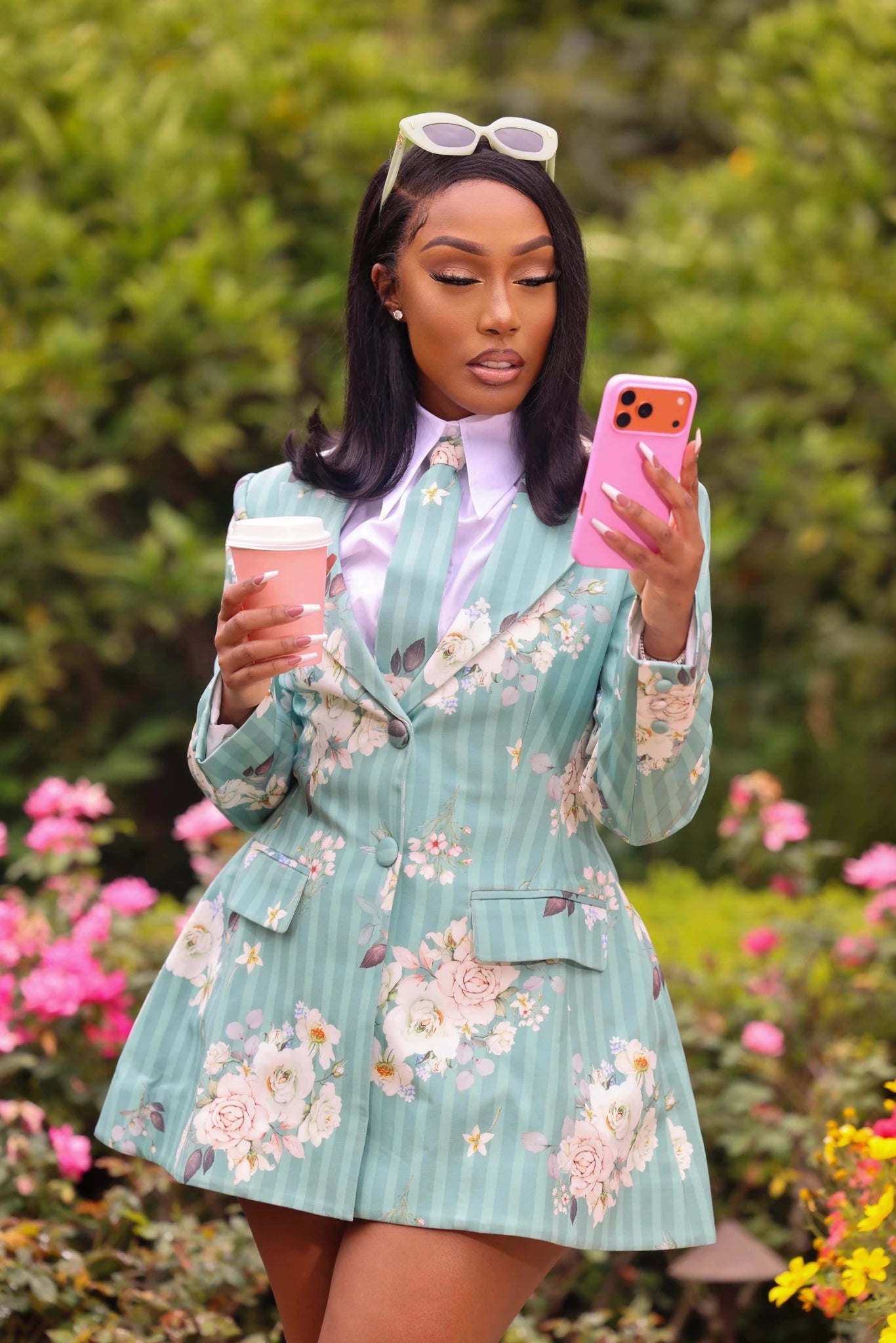 Playful Pattern: Sage Green Floral Blazer Dress — Sage Green Outfits 2027