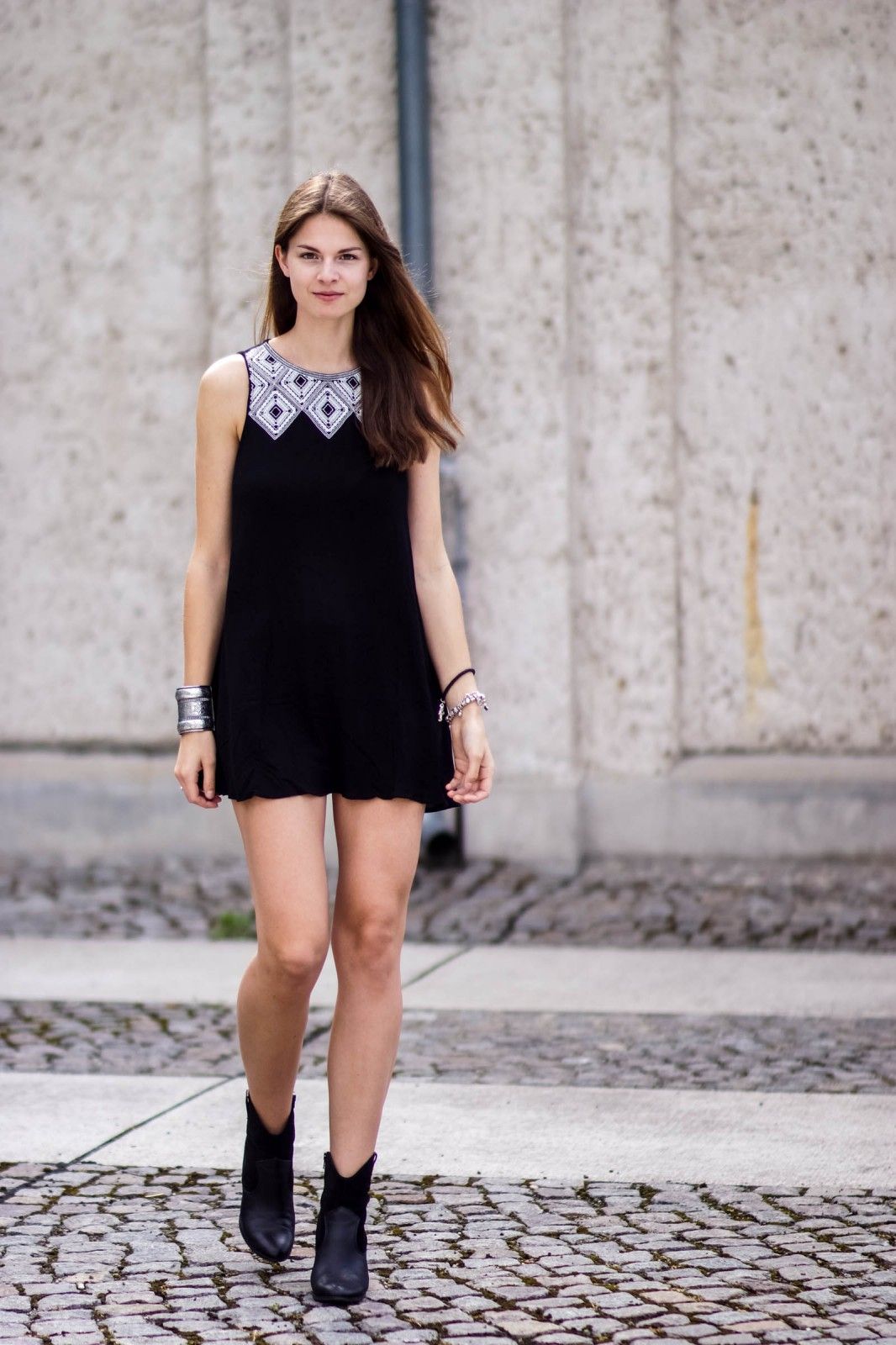 Black Shift Mini Dress with Embellished Neckline Black Shift Mini Dress with Embellished Neckline — Little Black Dress Outfits 2027