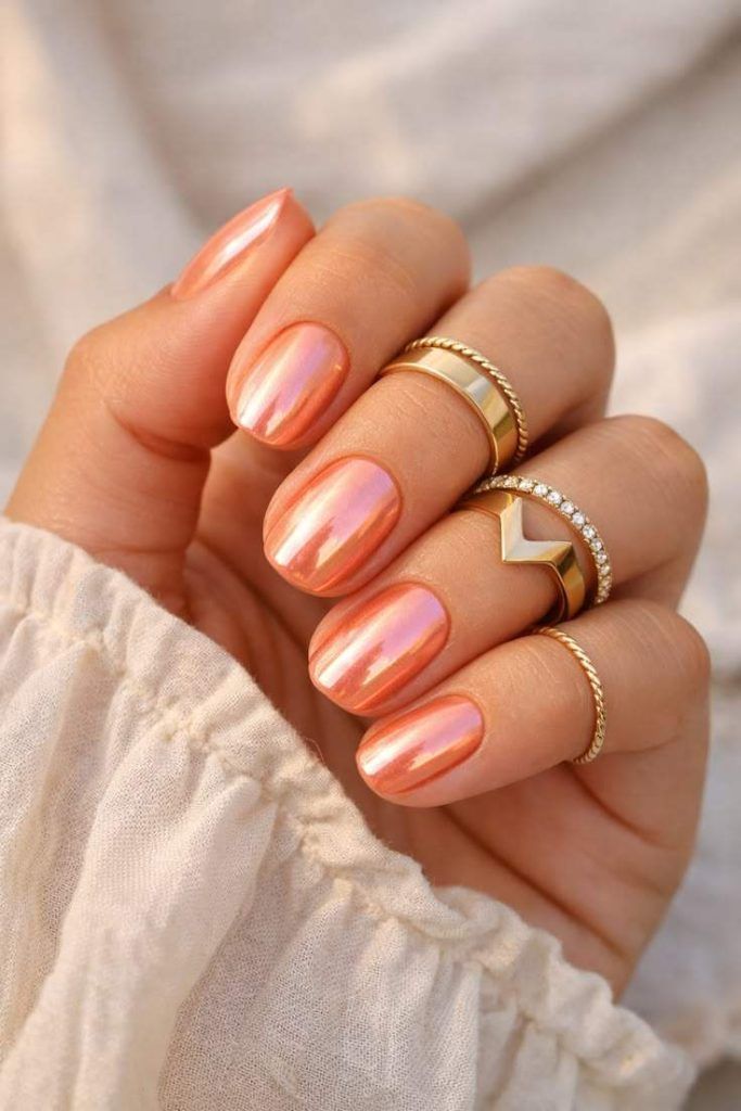 Subtle Shifts Short Oval Peach Chrome Subtle Shifts Short Oval Peach Chrome — Peach Chrome Nails 2027