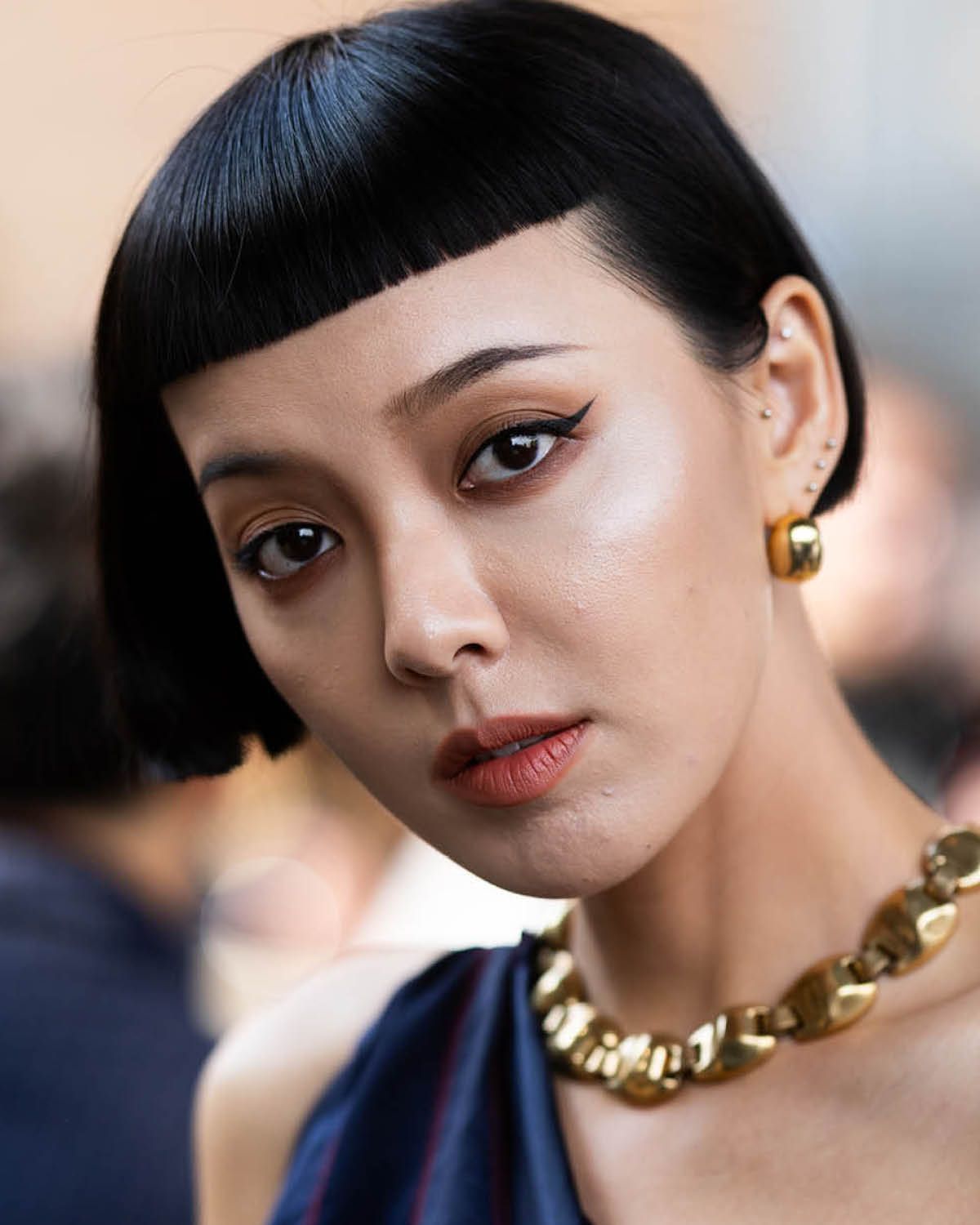 Sharp Blunt Fringe on Ear Length Bob Sharp Blunt Fringe on Ear Length Bob — Bangs Trends 2027