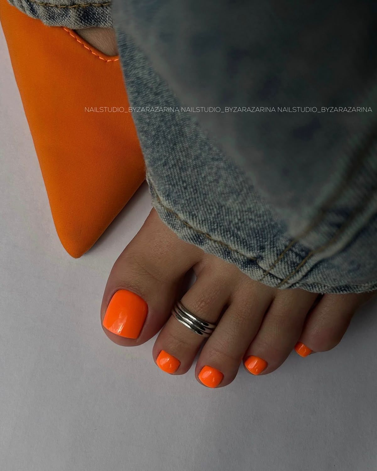 Bright Neon Orange Glossy Short Squares Bright Neon Orange Glossy Short Squares — Gel Pedicure Colors 2027
