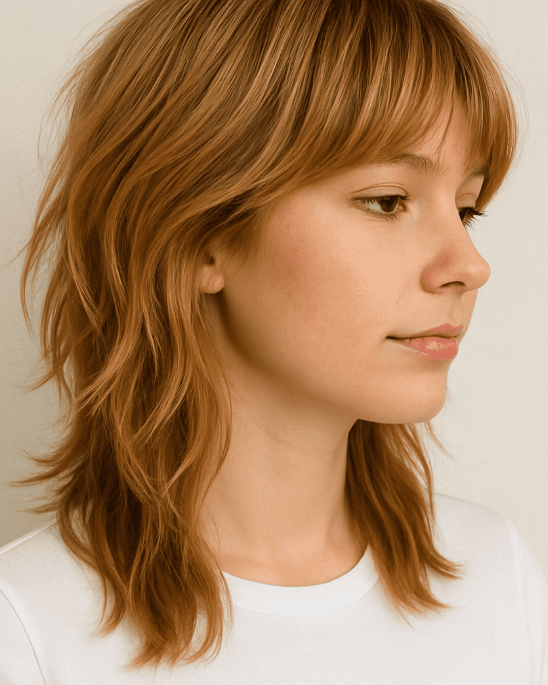 Collarbone Shag With Copper Highlights Collarbone Shag With Copper Highlights — Trendy Haircuts 2027