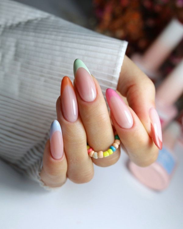 Pastel French Tip Almonds — Almond Nails 2027 for Chubby Fingers