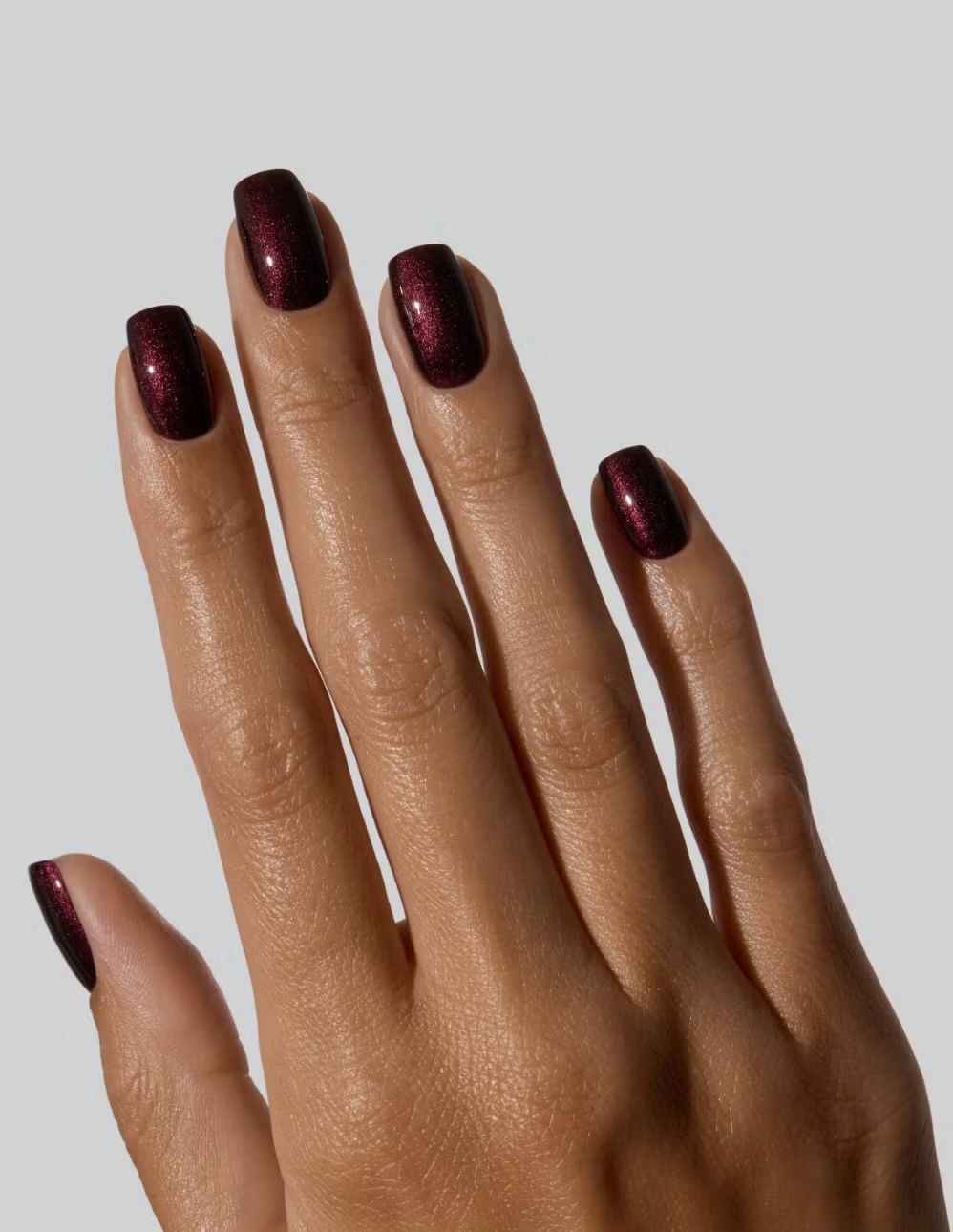 Dark Metallic Burgundy Shimmer — Burgundy Nails 2027