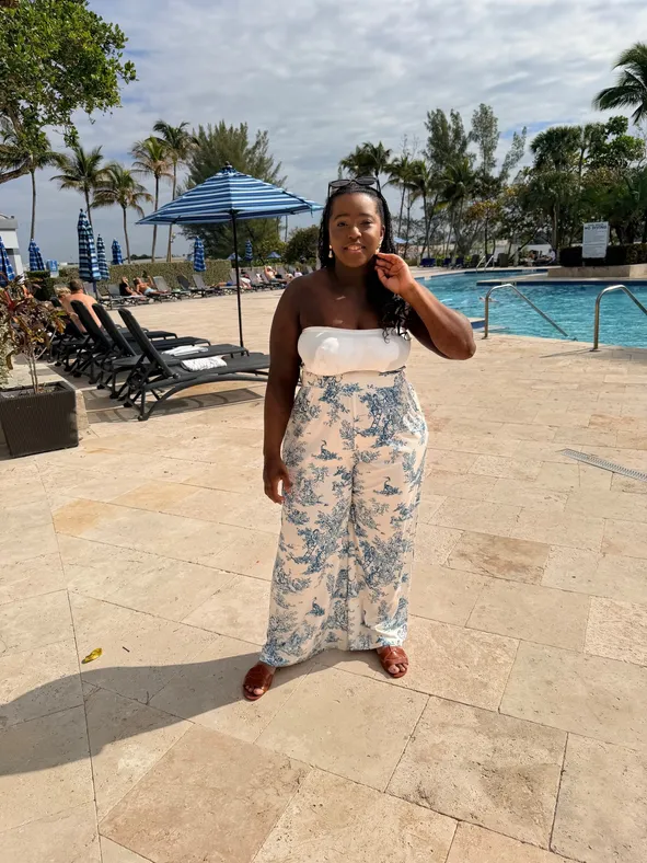Toile Print Wide-Leg Pants for Chic Daytime Cruise Style — Cruise Outfits 2027