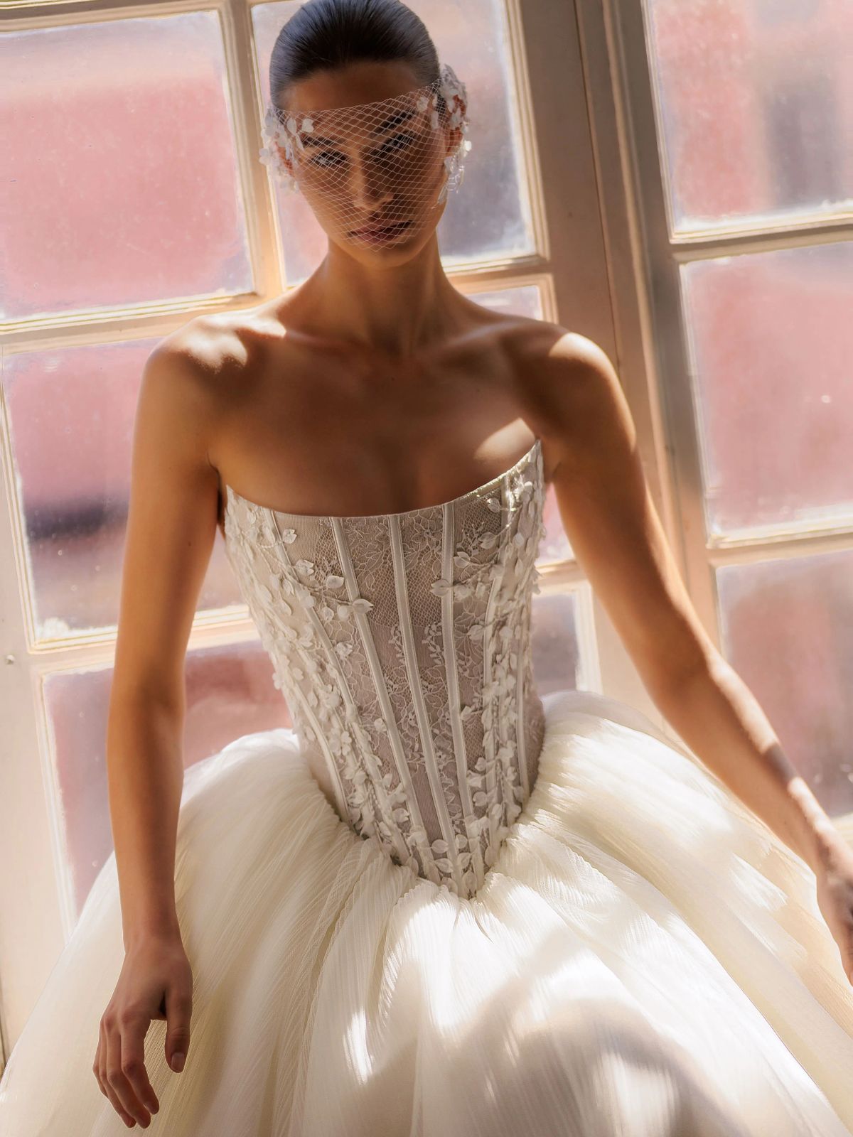 Ivory Strapless Corset Gown with Tulle Skirt for Bridal Ivory Strapless Corset Gown with Tulle Skirt for Bridal — Lace Corset Top Outfits 2027