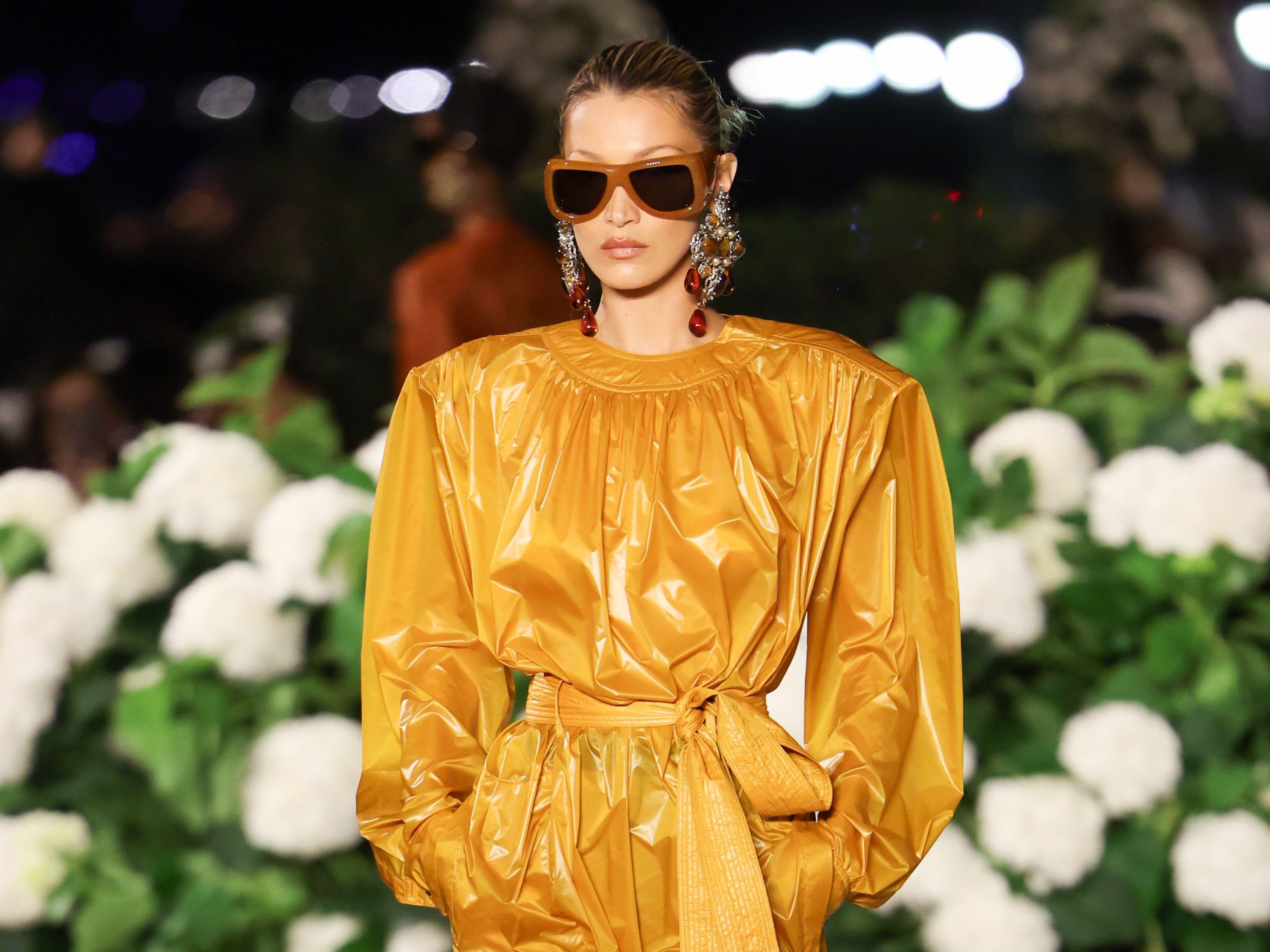 Oversized Shiny Yellow Jacket with Matching Sash Oversized Shiny Yellow Jacket with Matching Sash — Glamoratti Outfits 2027