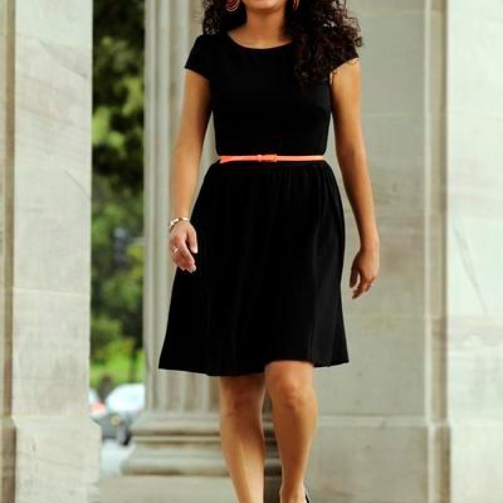 A-Line Dress with Neon Belt for a Pop of Color A-Line Dress with Neon Belt for a Pop of Color — Meet the Teacher Outfits 2027