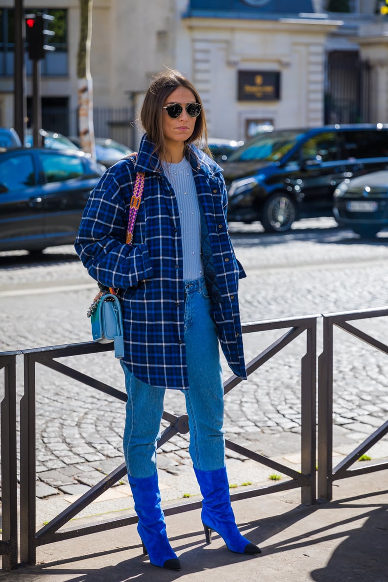 Statement Boots: Flannel Jacket Over Sweater with Knee-High Boots Statement Boots: Flannel Jacket Over Sweater with Knee-High Boots — Flannel Outfits 2027