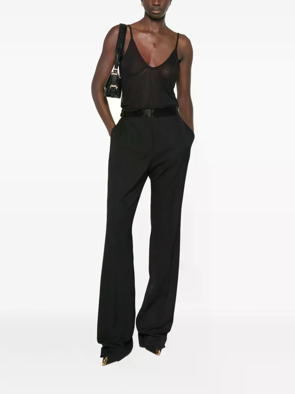 Minimalist Elegance: Sheer Camisole with Wide-Leg Trousers Minimalist Elegance: Sheer Camisole with Wide-Leg Trousers — Sheer Top Outfits 2027