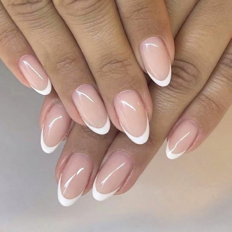 Medium Square Sharp Contrast French Medium Square Sharp Contrast French — White French Tip Nails 2027