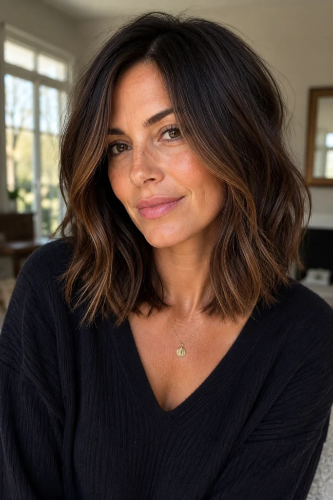 Dark Bob With Blonde Balayage Dark Bob With Blonde Balayage — Mom Haircuts 2027