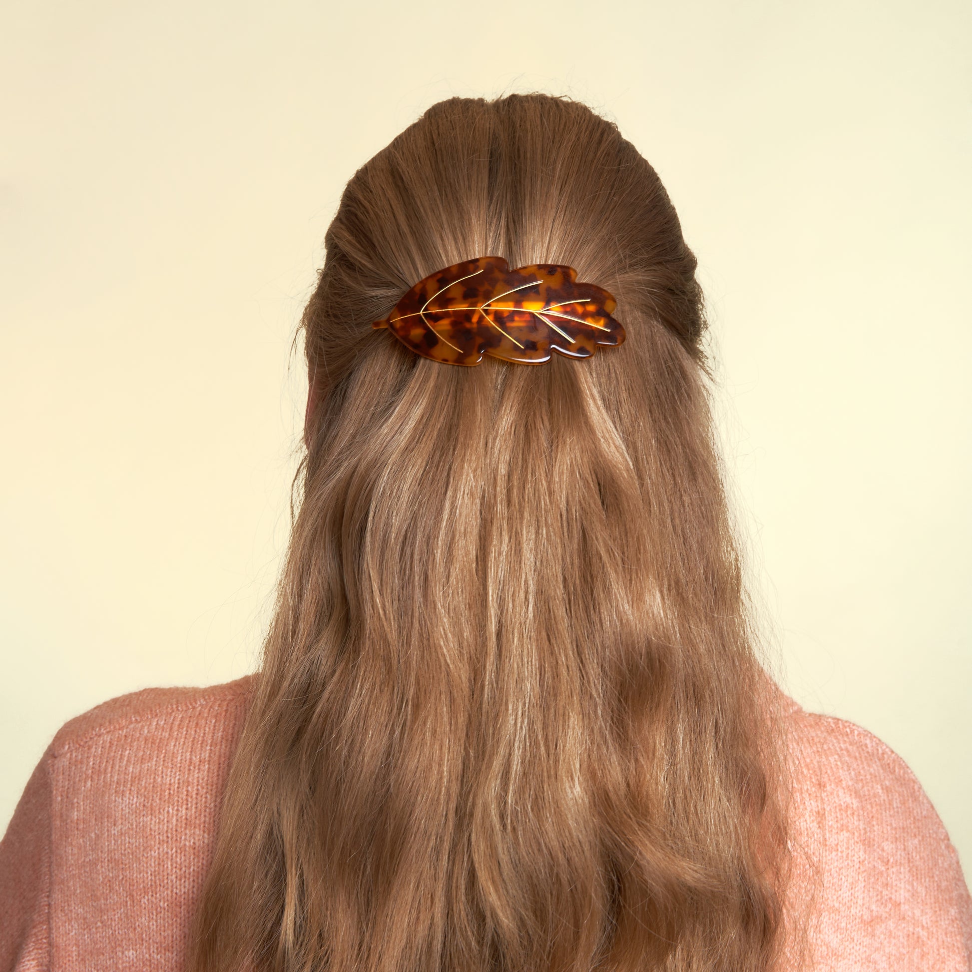 Leaf Barrette on Blonde Shoulder Length Hair — Barrette Hairstyles 2027