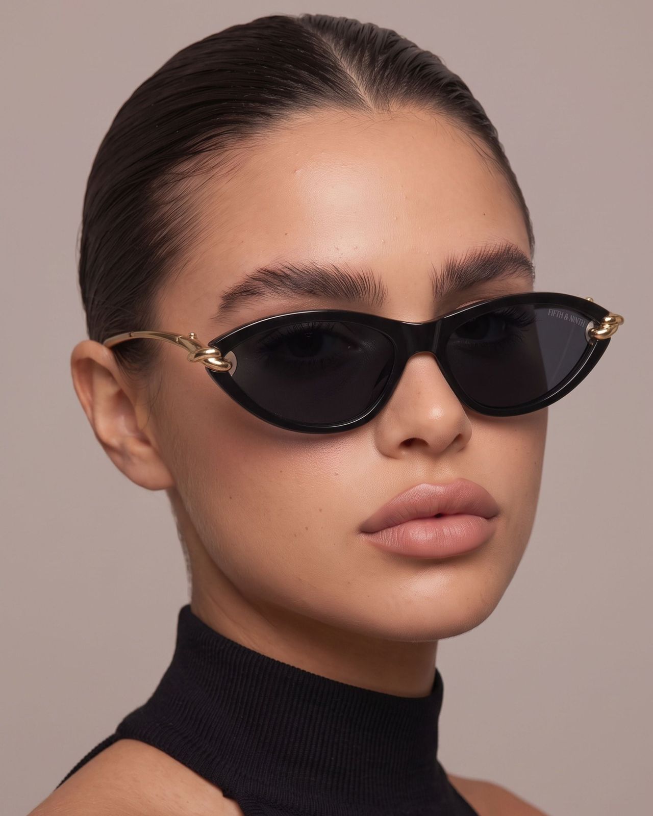 Sleek Black Cat Eyes with Gold Temple Detail — Cat Eye Sunglasses Outfits 2027