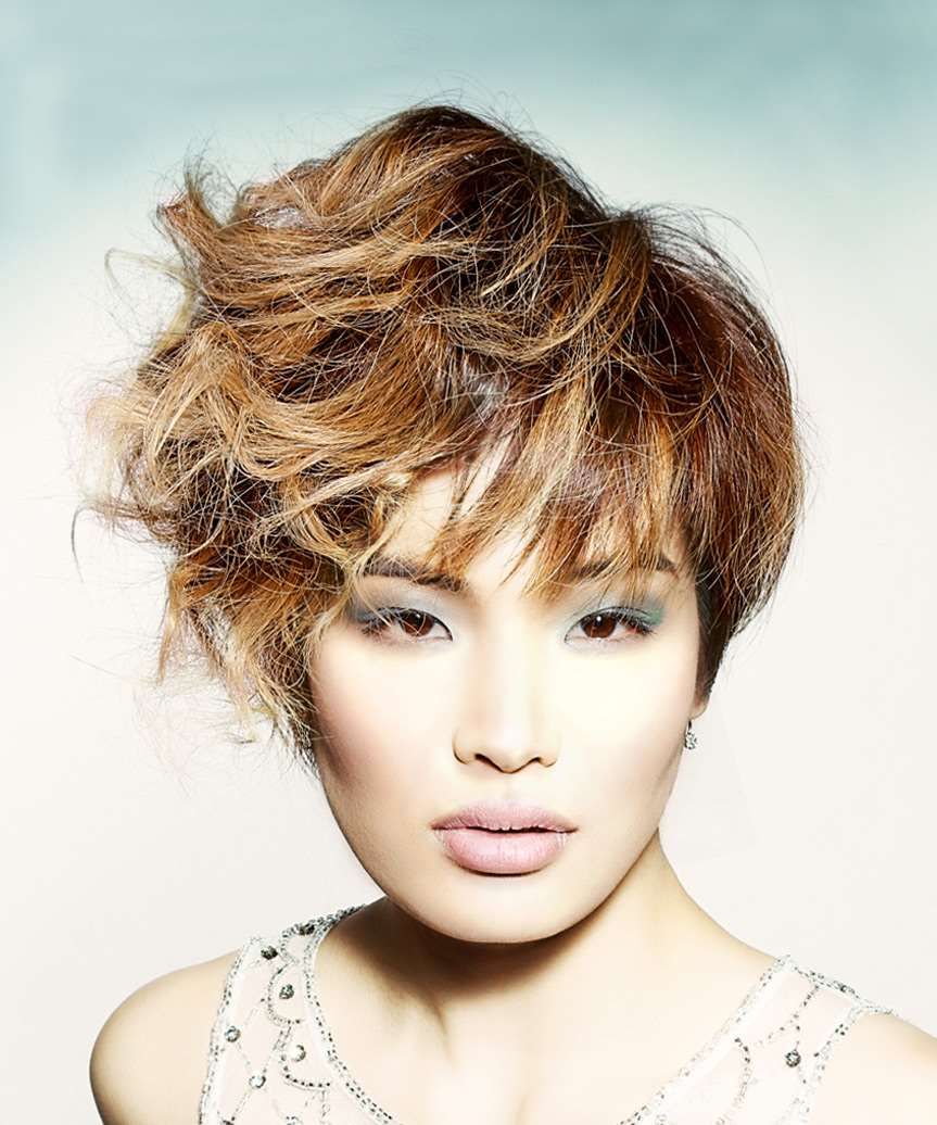 Wavy Blonde Pixie With Height Wavy Blonde Pixie With Height — Two Tone Pixie 2027