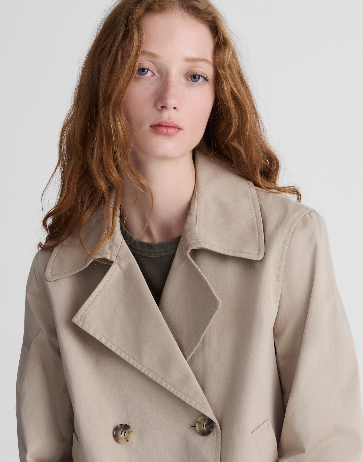 Trench Coat Details: Double-Breasted Closure Focus Trench Coat Details: Double-Breasted Closure Focus — Trench Coats 2027