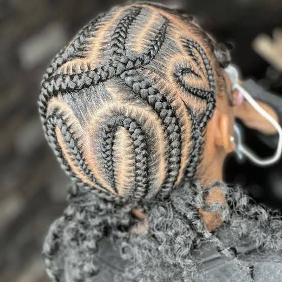 Back View Visual Idea Back View Visual Idea — Cornrows 2027 with Curls